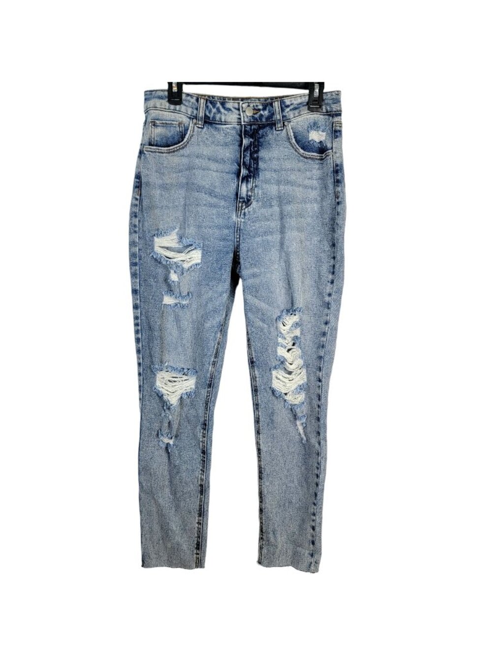 Tinseltown Distressed Jeans Women 11 32 12 High Rise Denim Pants Relaxed Tapered